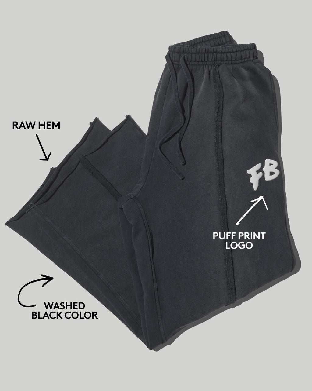 Oversized Unisex Straight Leg Sweatpants — L