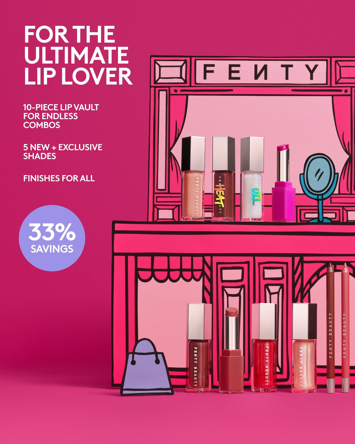 The Lip Vault 10-Piece Lip Gloss + Liner Set