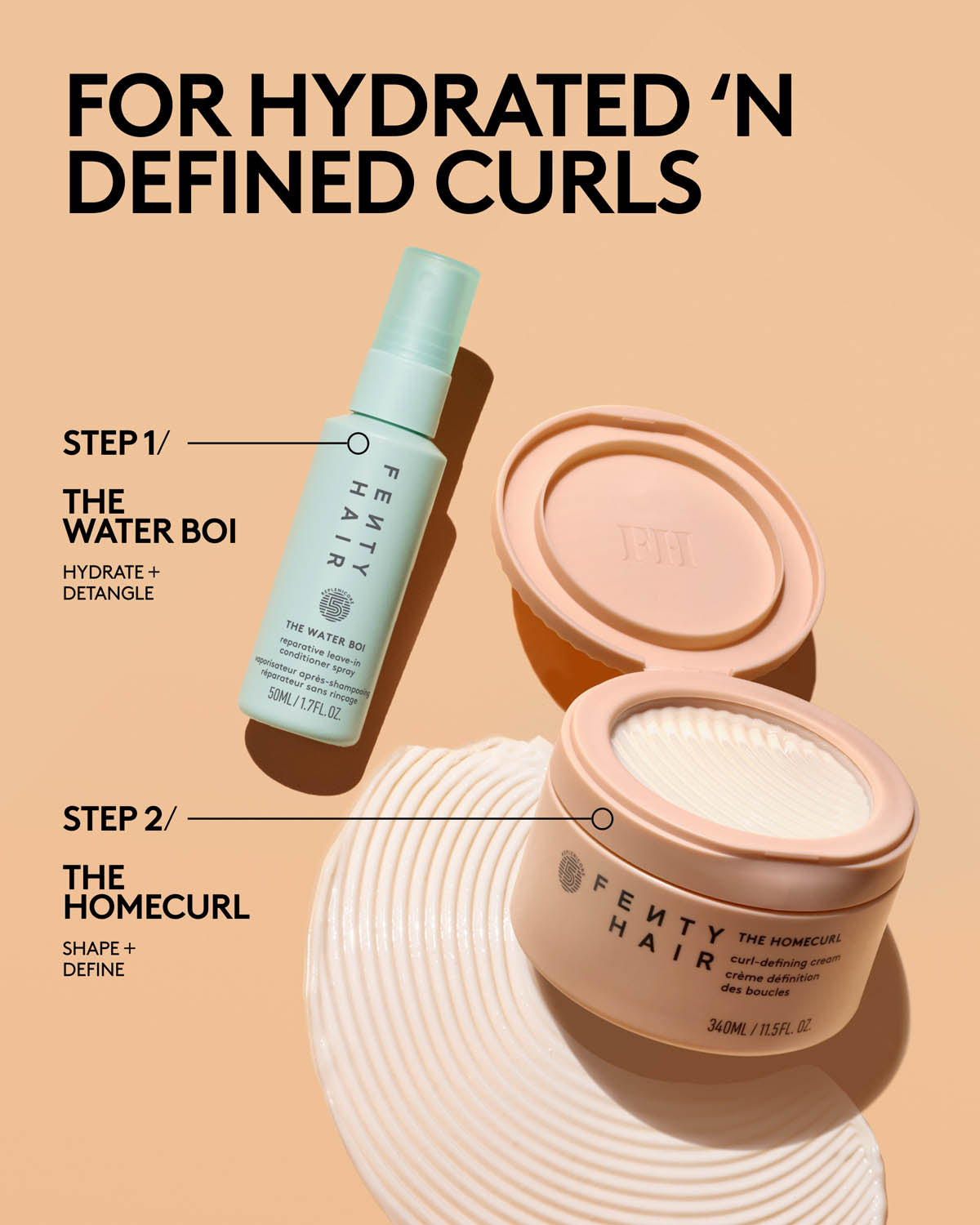 The Bounce Besties Mini Leave-In Conditioner Spray + Full Size Curl-Defining Cream