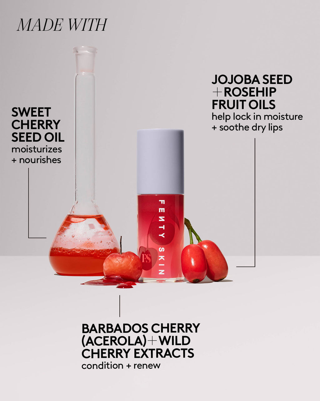 Treatz Hydrating + Strengthening Lip Oil — Barbados Cherry