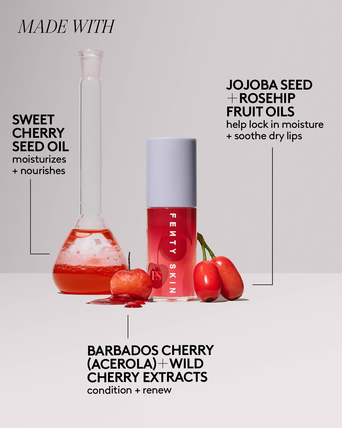 Treatz Hydrating + Strengthening Lip Oil — Barbados Cherry